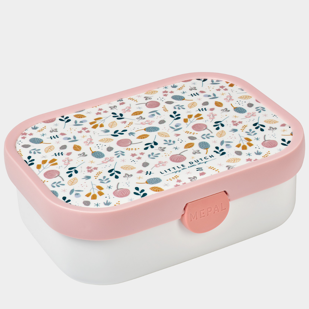 Personalized Mepal Lunch Box & Drinking Bottle as a Set With Bento Insert  for Daycare and School Cute Flower Child With Desired Name 