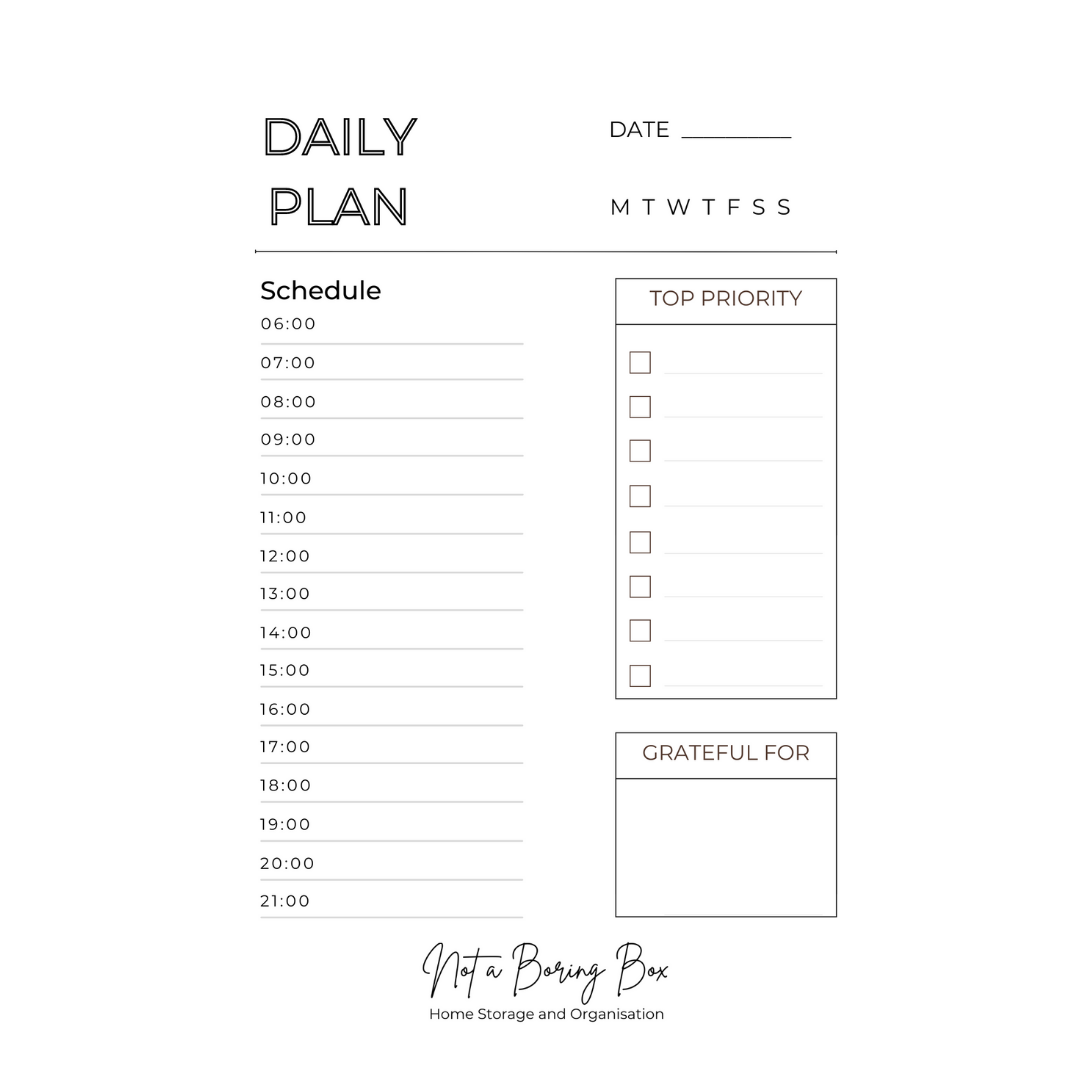 Daily Plan Printable