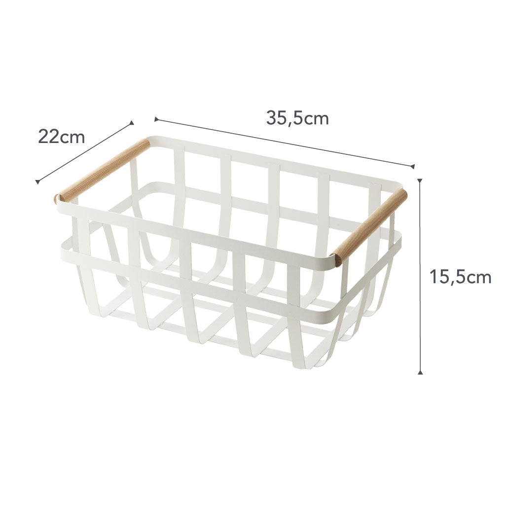 Yamazaki Storage Basket - Steel + Wood