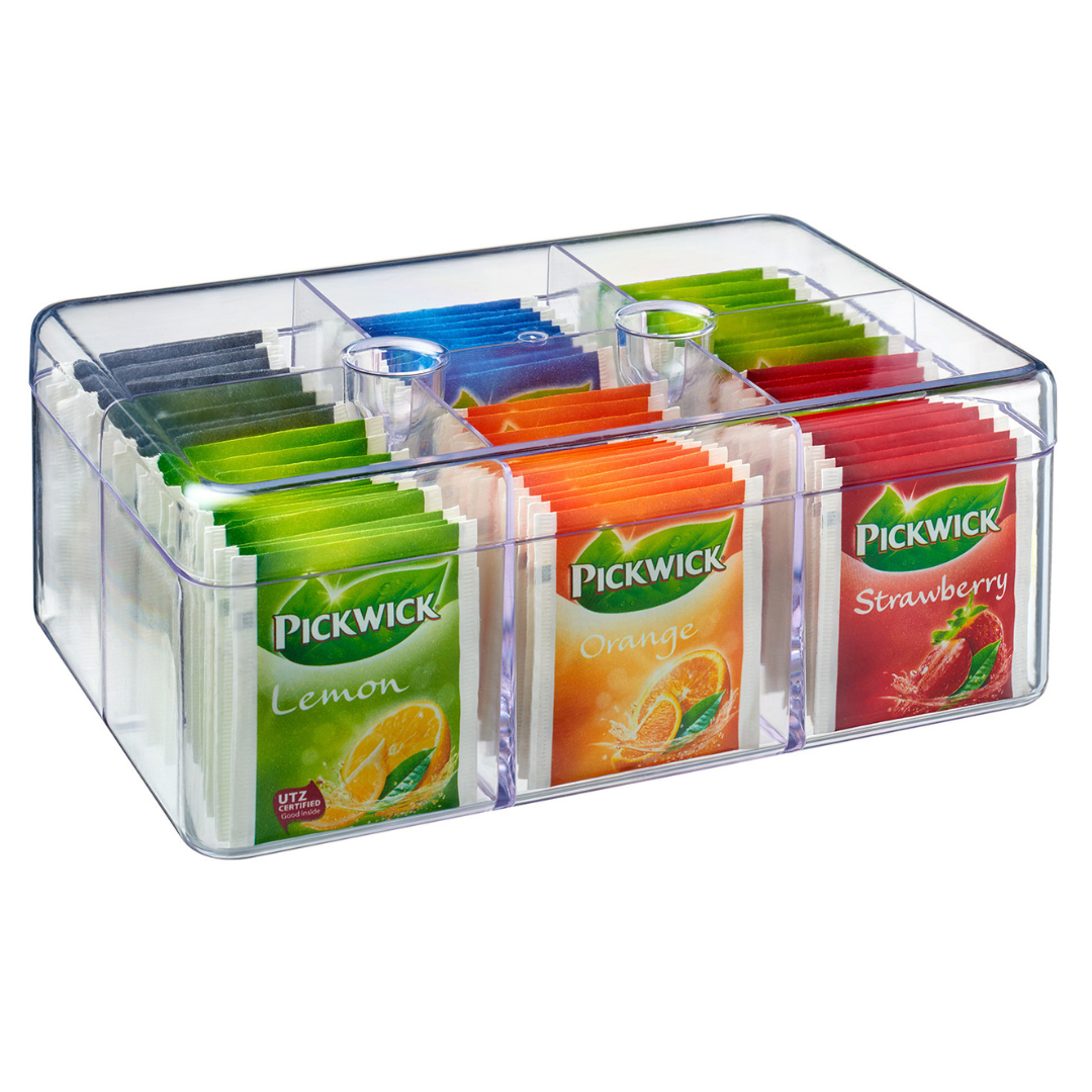Clear tea storage box