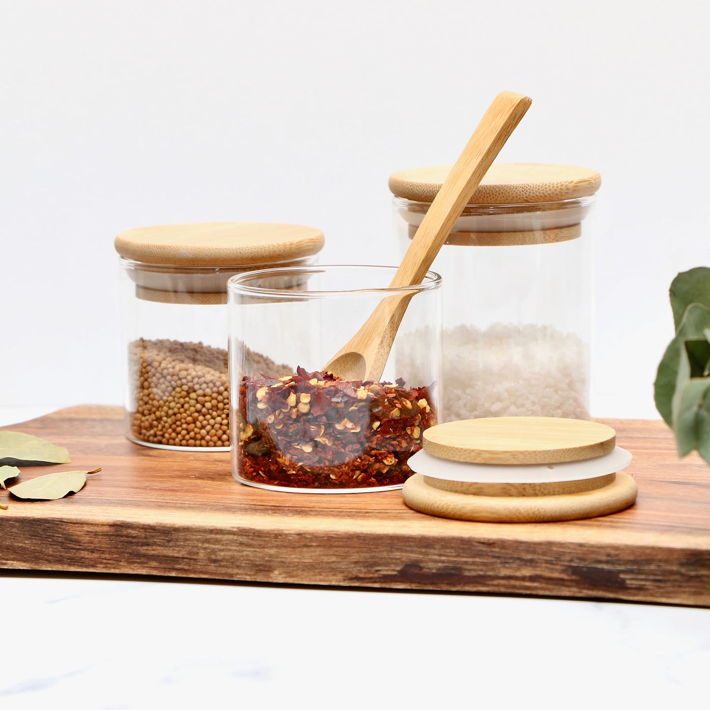 Glass Spice Jar with Bamboo Lid – Not A Boring Box